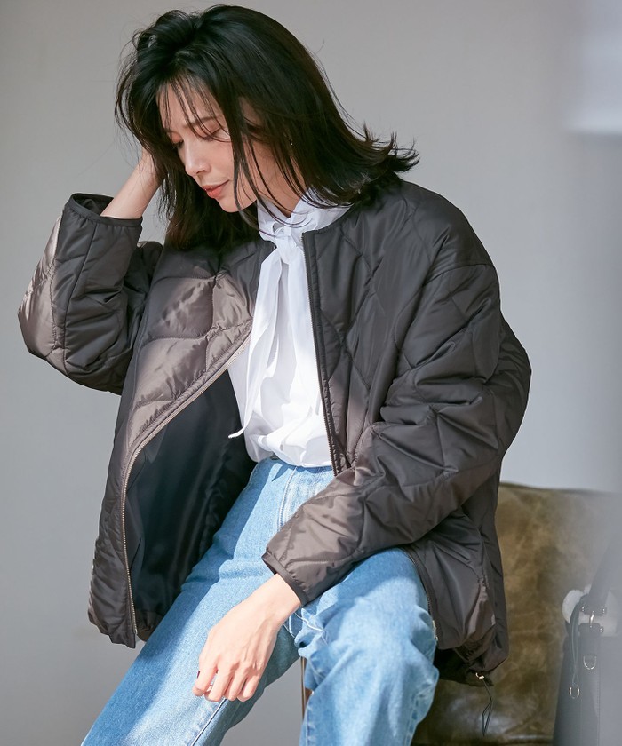 洗える】中綿キルティング ショート ブルゾン(504976110) | 23区 洗える】中綿キルティング ショート ブルゾン(504976110) | 23区