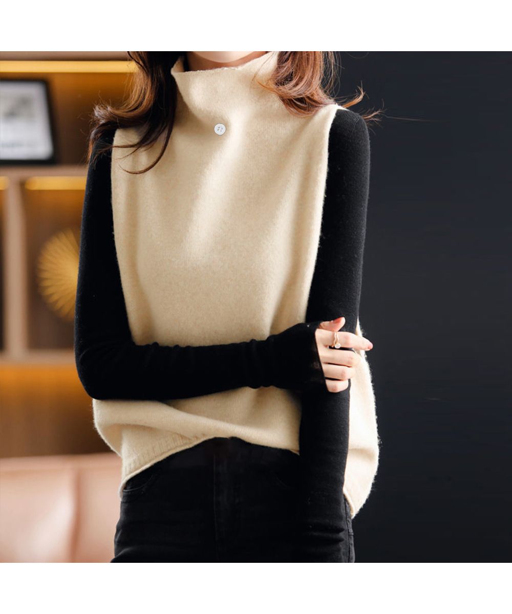 MUNSINGWEAR マンシングウェア ハイネック ニットベスト コンビフード MUNSINGWEAR マンシングウェア みあい ハイネック ニットベスト