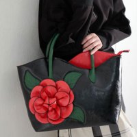 Sawa a la mode/サワアラモード Sawa a la mode レディース 小物 バッグ 鞄 かばん 黒 ブラック 花 薔薇 トート/504994297