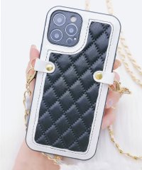 Lace Ladies/チェーンストラップ付モノトーンキルティングPUレザーiPhoneケース/504995500