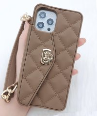 Lace Ladies/チェーンストラップポケット付シリコンキルティングiPhoneケース/504995501