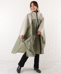 Lace Ladies/レースレディース Lace Ladies 軽量バイカラー前開きレインポンチョ/504995514