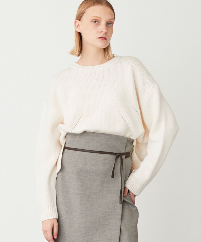 BEIGE, ベイジ 2023年 ドッキングニット HOLLY ホワイト系 4 セール】【VERY11月号掲載】LIART / クルーネックニット
