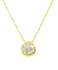 JEWELRY SELECTION/K18ゴールド 天然ダイヤモンド 0.3ct フクリン 一粒ネックレス 【K18YG イエローゴールド】/504998274