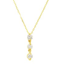 JEWELRY SELECTION/K18ゴールド 天然ダイヤモンド 計0.2ct スリーストーン ネックレス 【K18YG イエローゴールド】/504998298