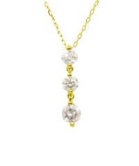 JEWELRY SELECTION/K18ゴールド 天然ダイヤモンド 計0.5ct スリーストーン ネックレス 【K18YG イエローゴールド】/504998304