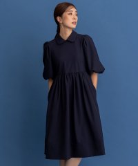 KUMIKYOKU/【NAVY】ダブルクロスストレッチ ワンピース/505000921