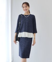 BLUEEAST/ブルーイースト BLUEEAST 【オールシーズン・喪服・礼服・フォーマル用・七五三・卒業式・入学式】ペプラムトップス＆タイトスカート ツイードセットアップ セ/504263009
