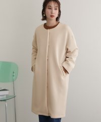 PourVous/プールヴー PourVous パールデザインノーカラーコート/505002902