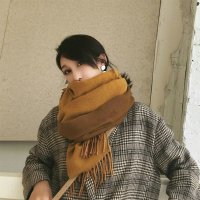 miniministore/リバーシブルストール大判フリンジマフラー/505005381