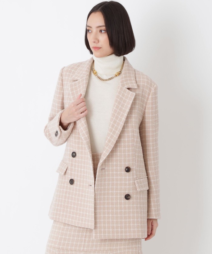 セール 50%OFF】クロスチェック ダブルブレストジャケット