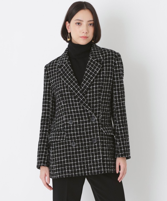 セール 50%OFF】クロスチェック ダブルブレストジャケット