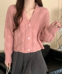 Amulet/ドルマンスリーブニットカーディガン レディース トップス 長袖 Vネック 秋服 冬服 10代 20代 30代 韓国ファッション 韓国 オフィスカジュアル ケーブ/505007903