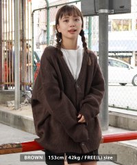 1111clothing/WJQ モヘアタッチ ルーズカーデ/505008604