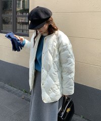 ARGO TOKYO/No Collar Batting Jacket 21045　ノーカラー中綿ジャケット　ダウンジャケット　ダウン　ジャケット　アウター　冬アウター　ライトダウン/505010624