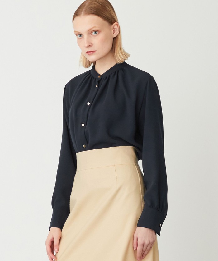 STOW / バンドカラーブラウス / BEIGE, | ファッション通販
