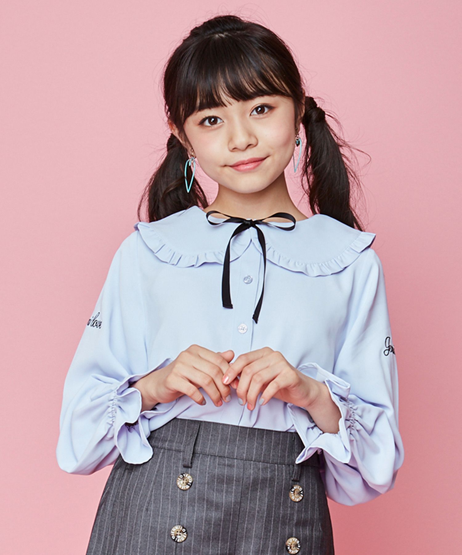 クーポン】【セール 50%OFF】タイ付きフリルブラウス(505012465