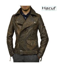 Haruf/ハルフ Haruf 本革 レザージャケット ダブルライダースジャケット 革ジャン メンズ カウレザー 牛革 秋冬 AL203/505013113