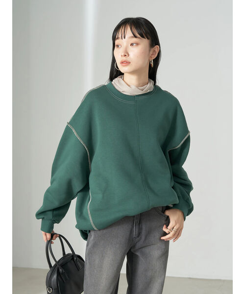 セール 37%OFF】配色ステッチキリカエウラキモウスウェット