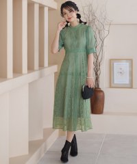 PourVous/プールヴー PourVous 結婚式パーティードレスミモレ丈と七分袖オーガンジーセレモニーフォーマル ワンピース 20代 30代 40代/505014350