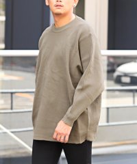 LUXSTYLE/12G畦編みドルマンクルーネックニット/ニット メンズ セーター 畦編み ドルマンスリーブ ビッグシルエット/505017351