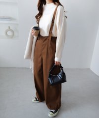 and　Me.../アンドミー andme 起毛ワイドサロペット サスペンダー付きワイドパンツ/504424069