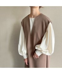 JUNOAH/ジュノア JUNOAH キーネックロングベストワンピース/505018330