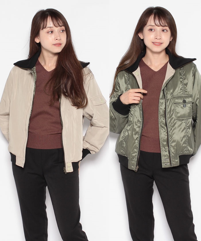 LOUNIE  ブルゾン　MA-1 ミリタリー　リバーシブル　ルーニィ　超美品 セール】ルーニィ LOUNIE リバーシブルMAー1(505009030
