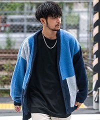 SB Select/シルバーバレットセレクト SB Select SB select 総柄シャギーニットVネックカーディガン/505032546