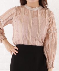Lace Ladies/レースハイネックボリューム袖長袖ブラウス/505035492