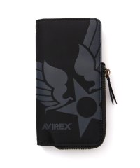 AVIREX/iPhone 14 手帳ケース／サイドジップ／ブラック/505039617