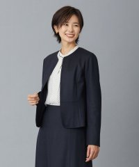 J.PRESS LADIES（LARGE SIZE）/アクアレジェンドウールジャージー ノーカラー ジャケット/505053464