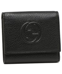 GUCCI/グッチ アウトレット 三つ折り財布 GGレザー ミニ財布 ブラック レディース GUCCI 598207 A7M0G 1000/505052204