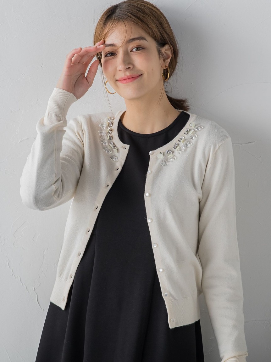 美品✨現行タグ kayme ケイミー 洗えるショートカーディガン 伸縮性 清涼ニット】ショートカーディガン– kay me