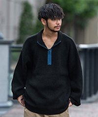 CavariA/キャバリア CavariA CavariA 方畦オーバーサイズハーフZIPハイネックニット セーター/505055494
