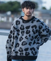 CavariA/キャバリア CavariA CavariA 起毛レオパード柄オーバーサイズクルーニット セーター/505055499