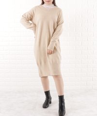 Lace Ladies/レースレディース Lace Ladies オーバーサイズ深Vネックニットワンピース/505056457