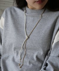 colleca la/パール×チェーンのノットロングネックレス/505056579