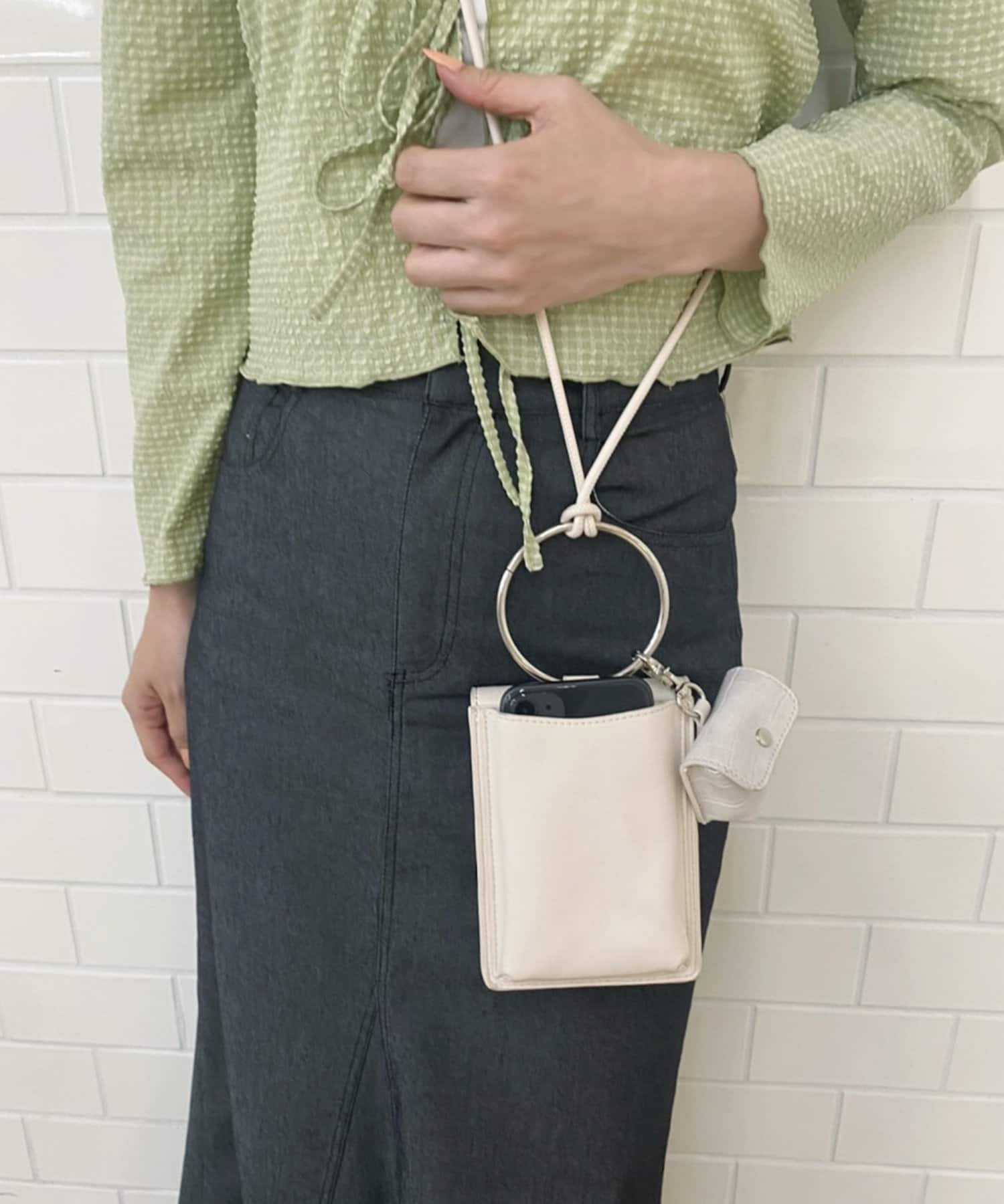 Jil Sander タングルAirPodsケース レザーネックレス ブラック