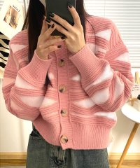 Amulet/アミュレット Amulet ツートンニットカーディガン レディース トップス 長袖 秋服 冬服 10代 20代 30代 韓国ファッション 韓国 ハイネック 配色/505057097