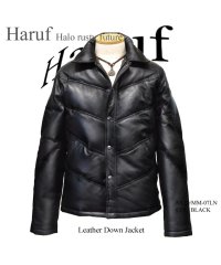 Haruf/本革 ダウンジャケット ダウンコート レザージャケット 革ジャン シングルライダースジャケット メンズ 秋冬 MM07L/505058664