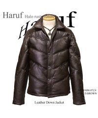 Haruf/本革 ダウンジャケット ダウンコート レザージャケット 革ジャン シングルライダースジャケット メンズ 秋冬 MM07L/505058665