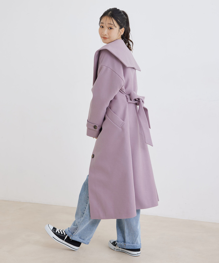 セール 15%OFF】ニットモッサライトセーラーカラーコート(505058826