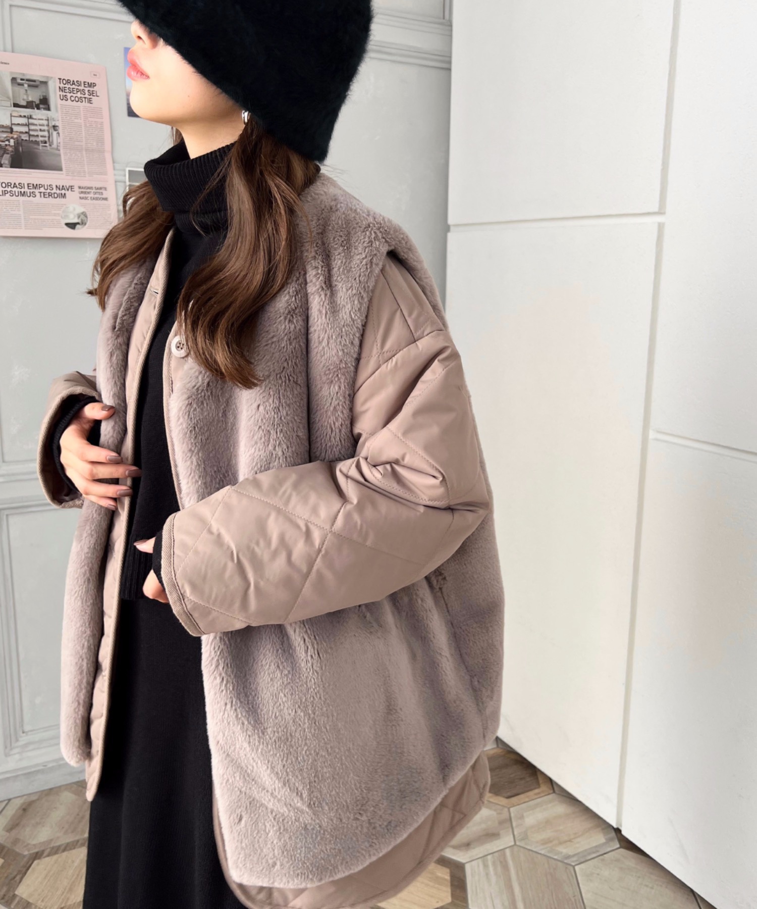 コート ジャケット フェイクファー ボリューム袖 バイカラー 楽天市場】【別注】＜TOWNCRAFT＞フェイクファー ジャケット