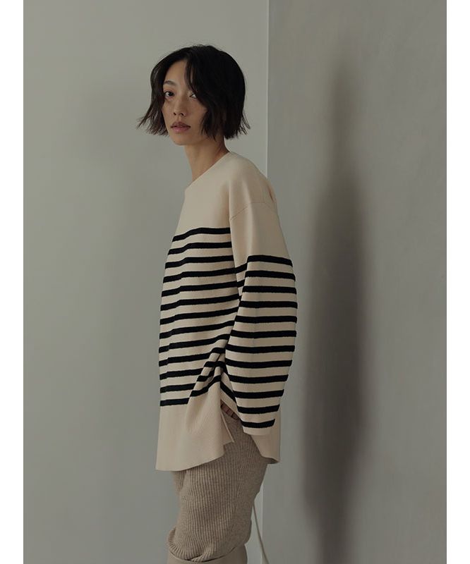 ［週末限定でお値下げ］etre tokyo ニット ETRE TOKYO - 2WAYルーズネックニットプルオーバー - WHITE