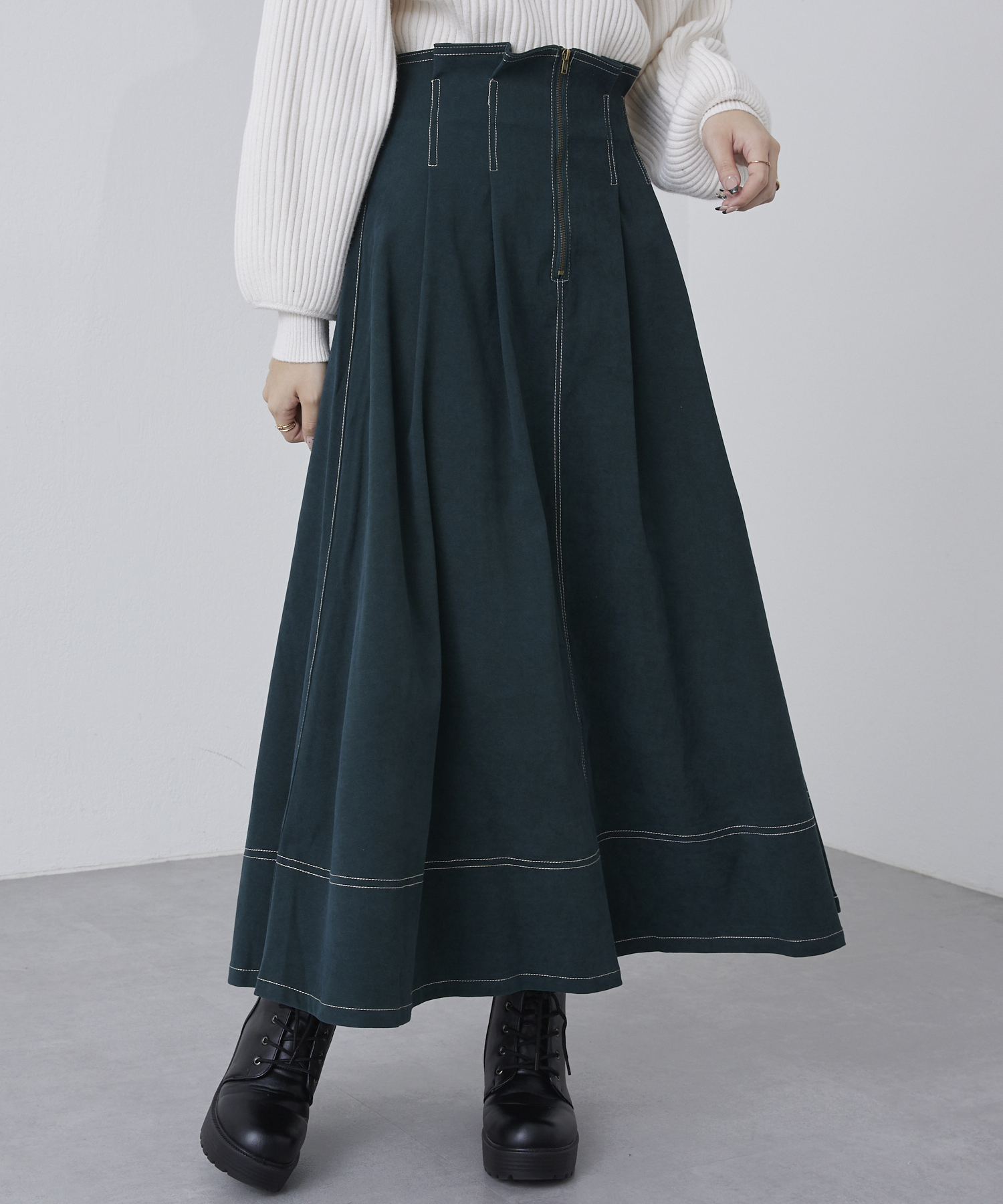 お得な情報満載 セール 50%OFF】配色ステッチハイウエストスカート(505055535 ジャケット・アウター