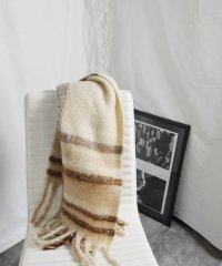 ARGO TOKYO/Big Fringe Check Muffler 26004　ビッグフリンジチェックマフラー ボリュームマフラー　チェックマフラー　大判マフラー/505063473