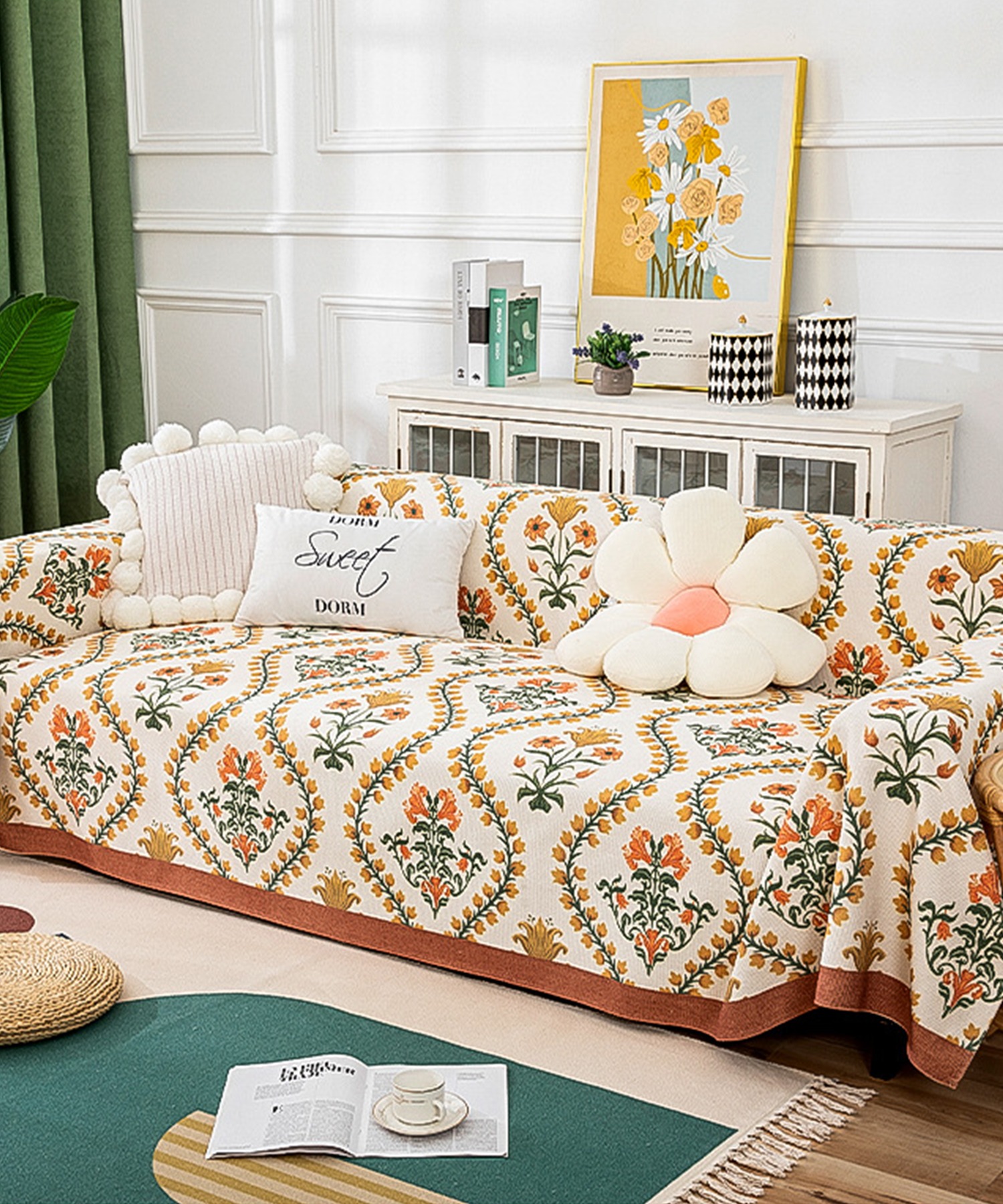 デイジー刺繍 掛け布団＆枕カバーセット Instagram韓国雑貨