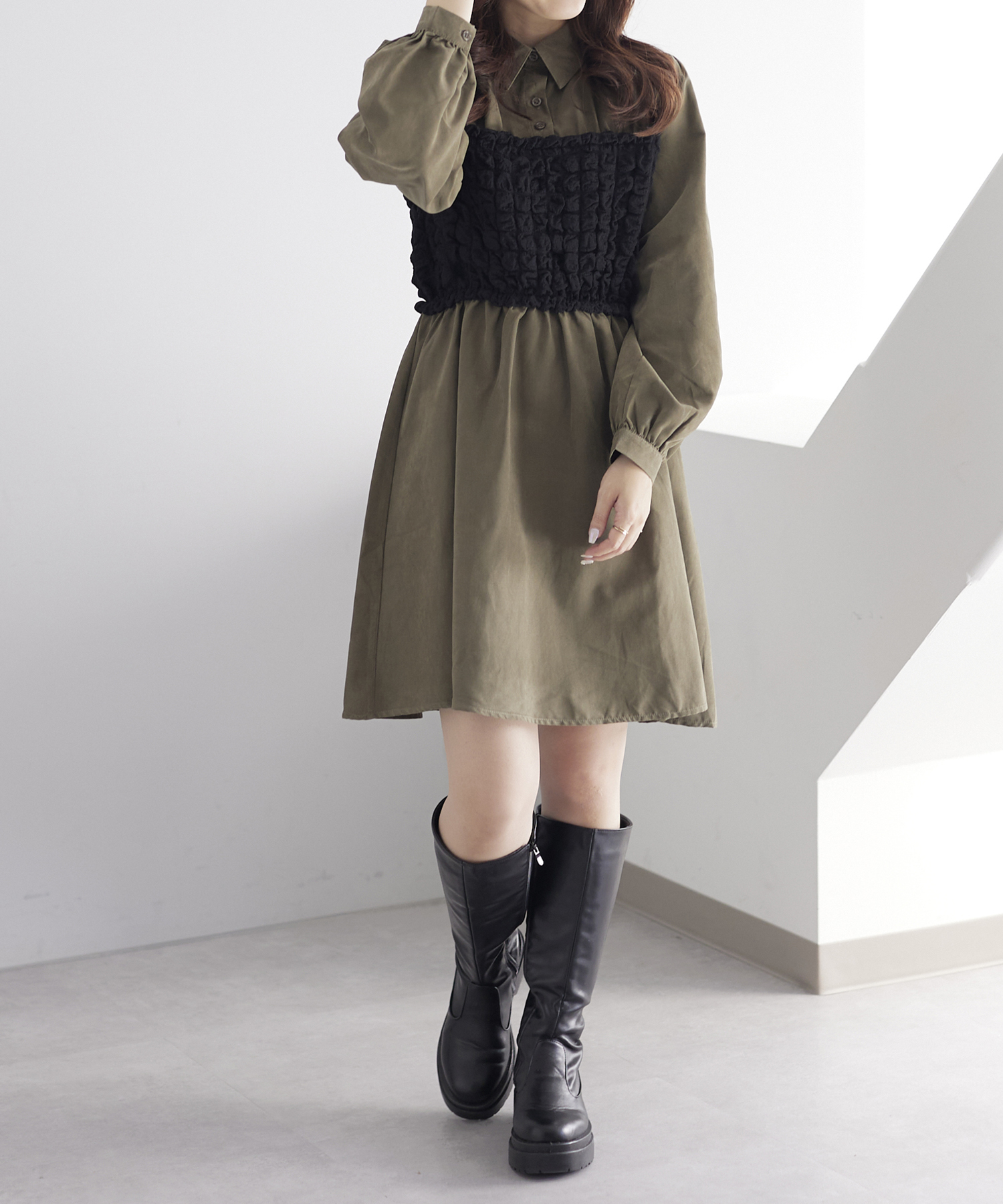 OLIVE des OLIVE ドッキングミニワンピース 着痩せ◎】3wayドッキングミニワンピ | OLIVE des OLIVE
