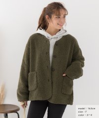 ad thie/ノーカラーポケ付きボアジャケット 秋服 秋 冬服 冬/505066199